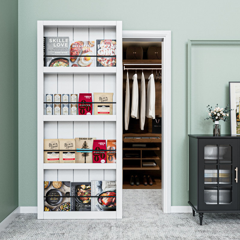 Ghost Door Secret Hidden Door Bookshelf Style With Hidden Magic Sliding Track Hardware Kit, 36" x 84"