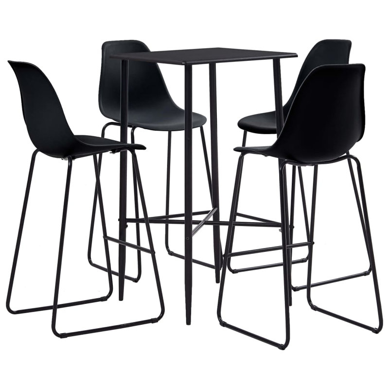 4 - Person Dining Set, Black, Black