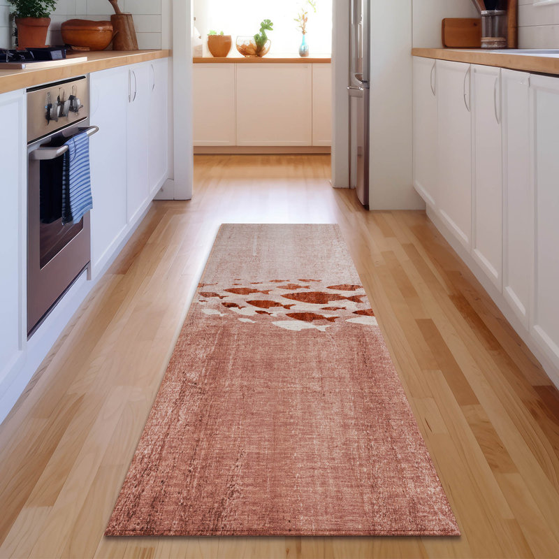 Premium Machine Washable Cerrito Terracotta Rug, Runner 2'3" x 7'6"