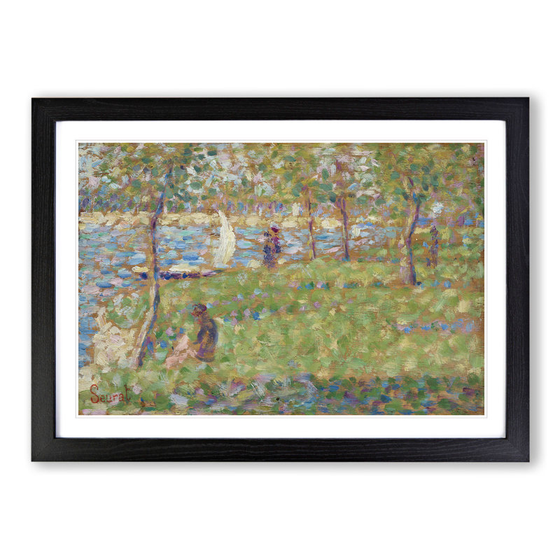 Study for La Grande Jatte Vol.1 by Georges Seurat - Framed Print, Black Framed, 36cm H x 48cm W x 2cm D