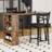 3-Piece Counter Height Bar Table Set for Kitchen Pub, 2 Upholstered Chairs & 3-Tier Shelves-1445077320