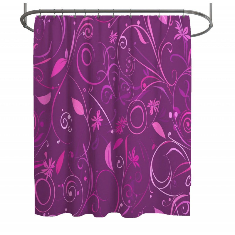Rideau de douche floral - Décoration de salle de bain, H 73 po x l 70 po