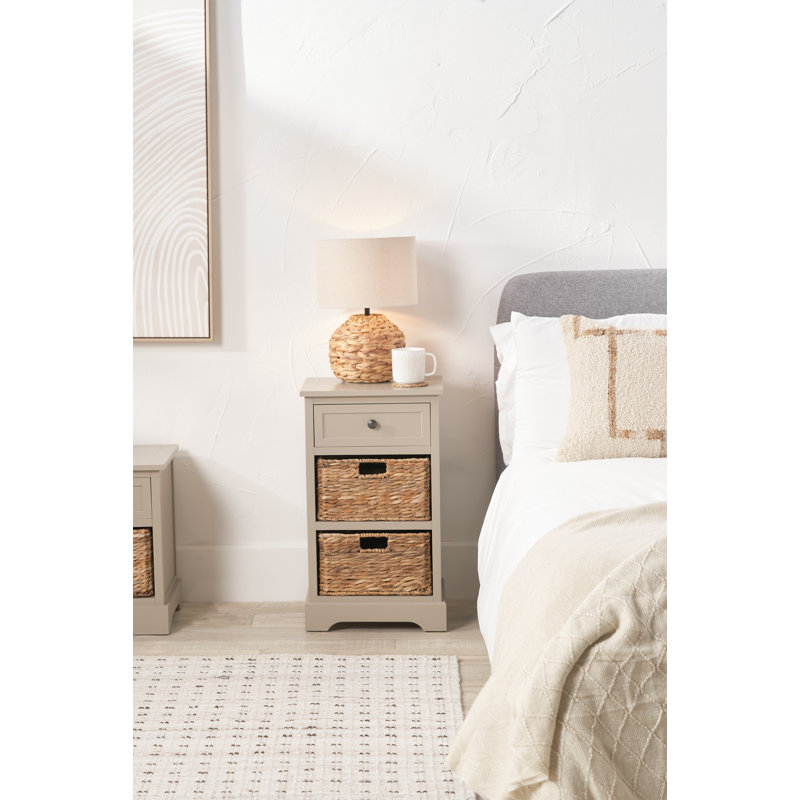 Abhiraam 40cm W Solid + Manufactured Wood Bedside Table