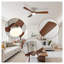 52-Inch Walnut and Metal Ceiling Fan with Dimmable LED Light and Multi-Speed Settings