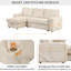 Canapé moderne avec rangement élégant pour accoudoirs et porte-gobelet - Beige 3 Smart 3-121109031