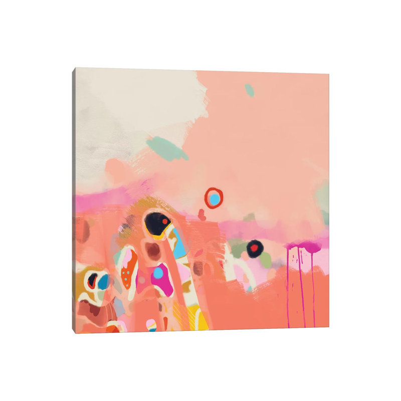 «Coral Summer» par Ana Rut Bré - impression d'art graphique, Toile tendue, Aucun mat, H 26 po x l 26 po x P 1,5 po