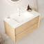 Meuble-lavabo de salle de bain en bois massif 36 po avec lavabo 36 po Nature
