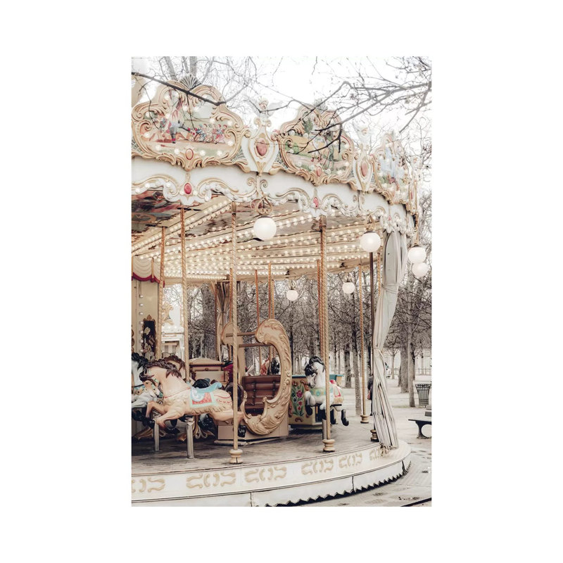 «Paris Carousel X» par Ruby and B - reproduction, Pas de tapis, Toile tendue, H 8 po x l 12 po x P 0,75 po