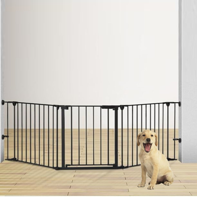 3 Metal Panels Pet Gate, White
