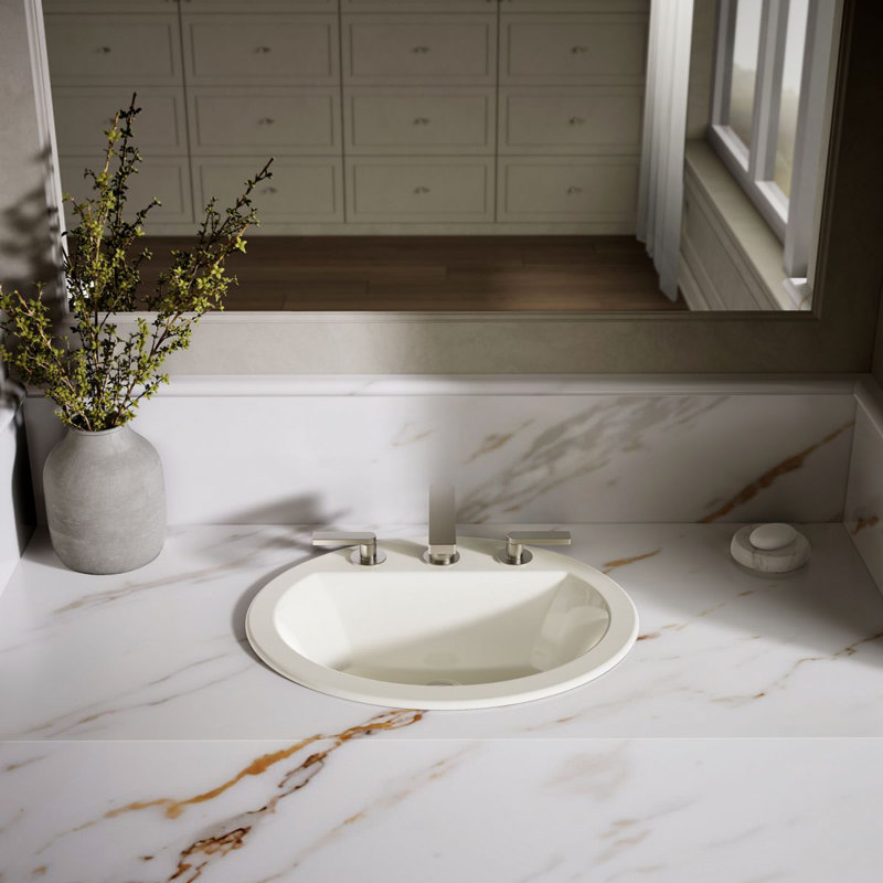 Bryant Vitreous China Oval Drop-In Bathroom Sink with Overflow, Thunder Gray
