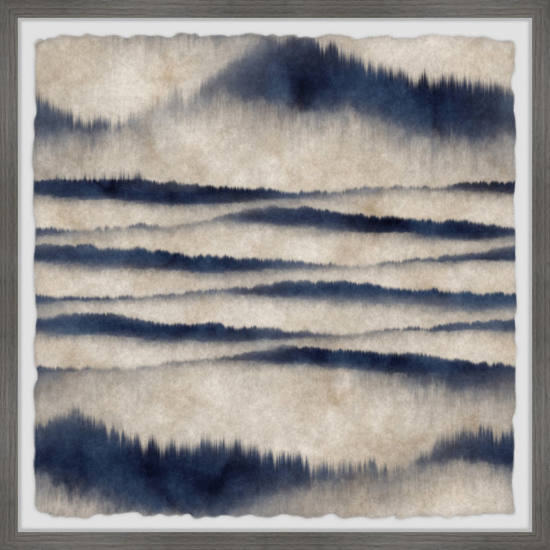 Blueprint Mountain - Single Picture Frame Painting, 41cm H x 41cm W x 3.81cm D