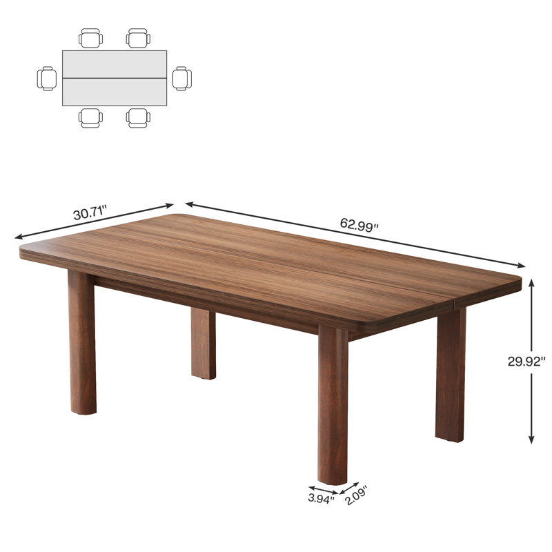 Demilee Solid Wood Base Dining Table