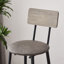 Ensemble de table de bar avec 2 tabourets de bar en polyuréthane avec dossier, gris, l 43,31 po x l 15,75 po x H 35,43 po