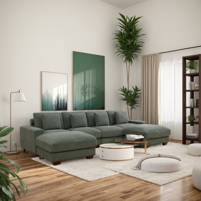 Andreca 6 - Piece 123" Wide Modular Sectional With Ottoman