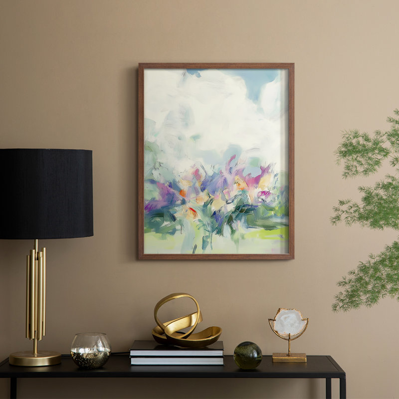 Floral XXII, reproduction encadrée prête à être accrochée, H 10 po x l 8 po, Brun