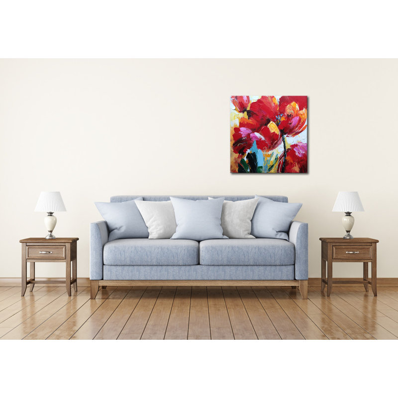 « fleurs iv », reproduction de peinture à l’huile sur toile tendue