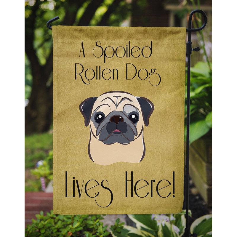 Double Sided 15'' H x 11'' W Polyester Animal Garden Flag, Pug (Fawn)