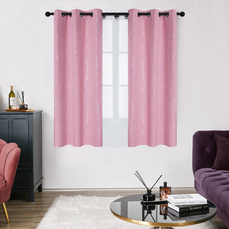 Cohmer Room Darkening Curtain Pair, 52" W x 84" L, Pink