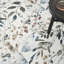 Tapis lavable et antidérapant à motif floral tissé à la machine 6 pi x 9 pi ivoire
