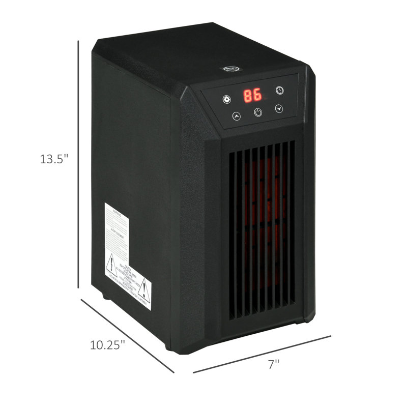 HomCom 1500 Watt 5118 BTU Electric Compact,Tower Space Heater with Adjustable Thermostat , Remote Included and with Digital Display