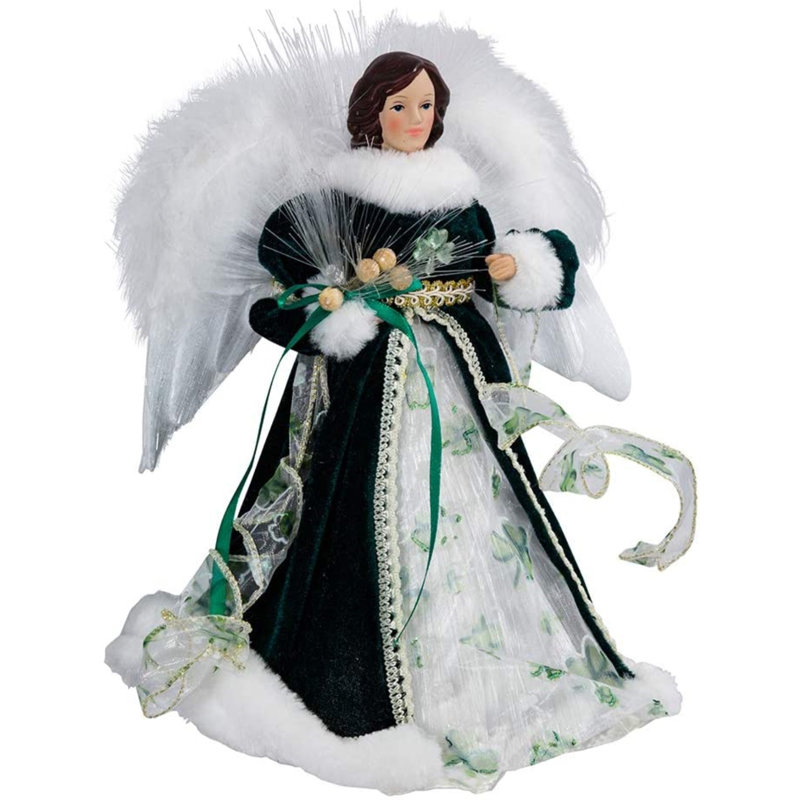 Kurt Adler Fiber Optic LED Irish Angel Tree Topper | Wayfair