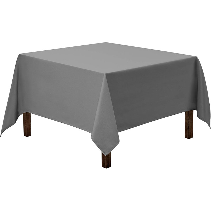 Amilliana Square No Pattern Polyester Tablecloth, 52" Square, Charcoal