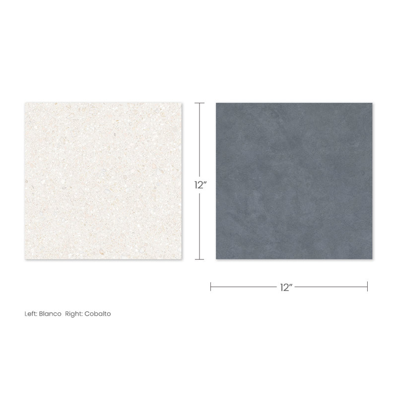 Lithos 12X12 Checkerboard Blanco And Cobalto, Blanco/Cobalto