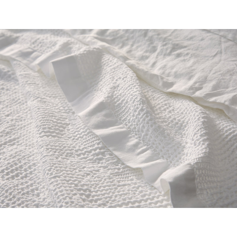 Taie décorative 100% coton Reyes, Blanc alpin, Simple