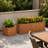 2-Piece Cedar Wood Outdoor Planter Box Set with Drainage, 15-Inch Square and 60-Inch Rectangular, Brown