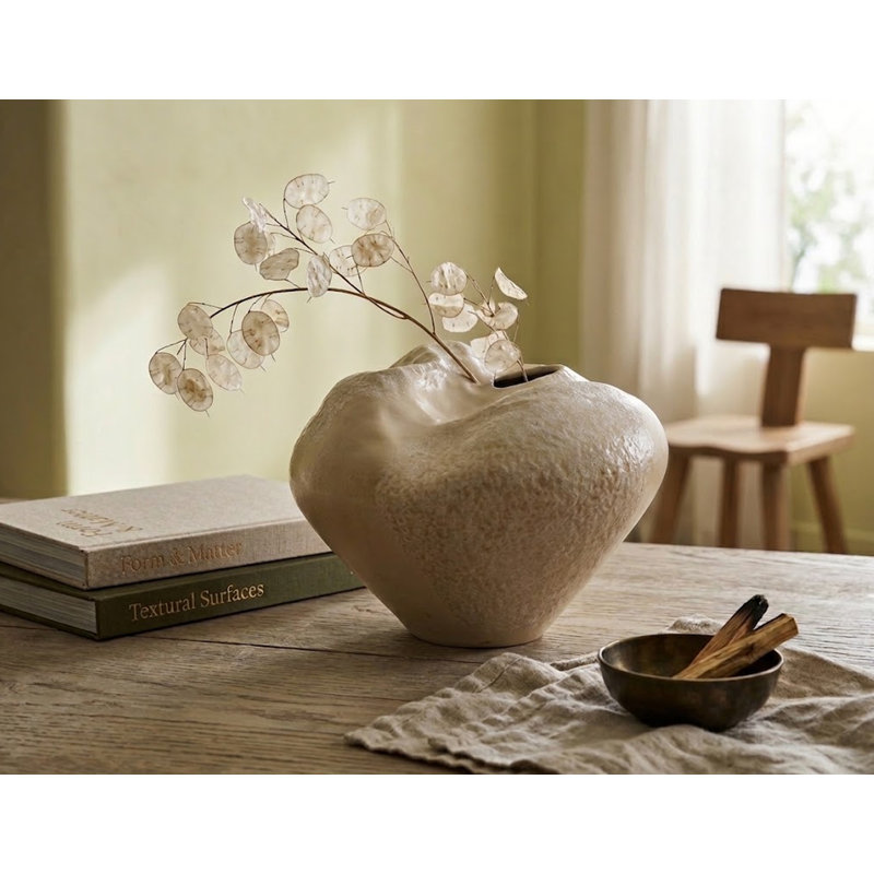 Premium Ceramic Wabi Sabi Wave Vase