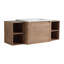 Meuble-lavabo mural avec lavabo en céramique, tablettes de rangement et porte à fermeture en douceur-1373581306