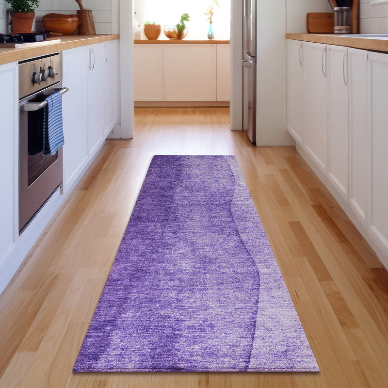 Tapis mauve Premium lavable à la machine, Tapis de couloir 2 pi 3 po x 7 pi 6 po