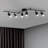 6 Light Black Track Lighting Kit, Modern LED Track Lighting Fixtures Ceiling, Flexibly Rotatable LED Light Head With Acrylic Ring, Kitchen Ceiling Track Light (GU10, Bulbs Not Included)
