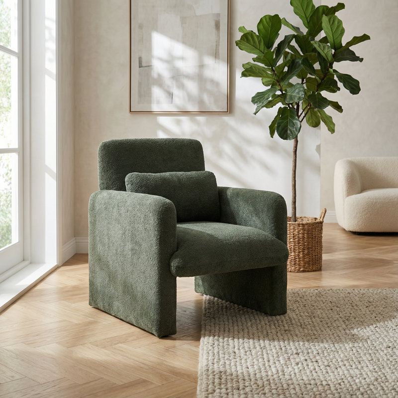Fauteuil d'appoint Contemporary Sculptural, Vert antique