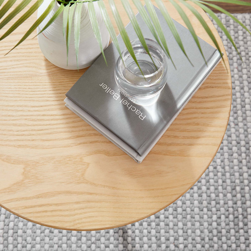 Table d'appoint ronde Modway Lippa, Naturel, Doré