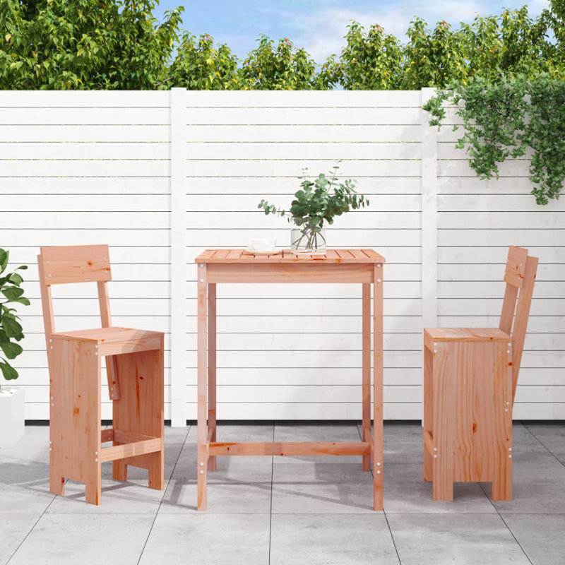 Netrapal 17 Stories Bar Set with Wood Frame and Solid Wood Outer Material, Pink