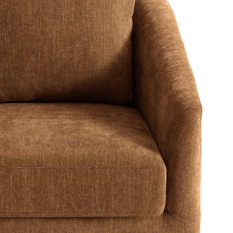 Fauteuil d'appoint pivotant en chenille Conway, Brown Chenille
