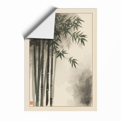 Bamboo in Mist Japandi - Framed Print