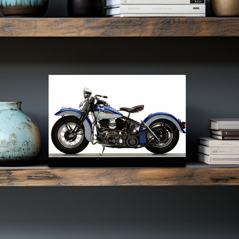 1940 Harley Davidson 74Ci Model U Classic Abstract Landscape Nature, art mural, H 12 po x l 18 po