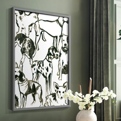 Canine Collage II Framed Print - Solid Wood