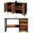 3 Piece Office Set,With 47" Office Computer Desk,Sideboard Cabinet,Corner Bookcase