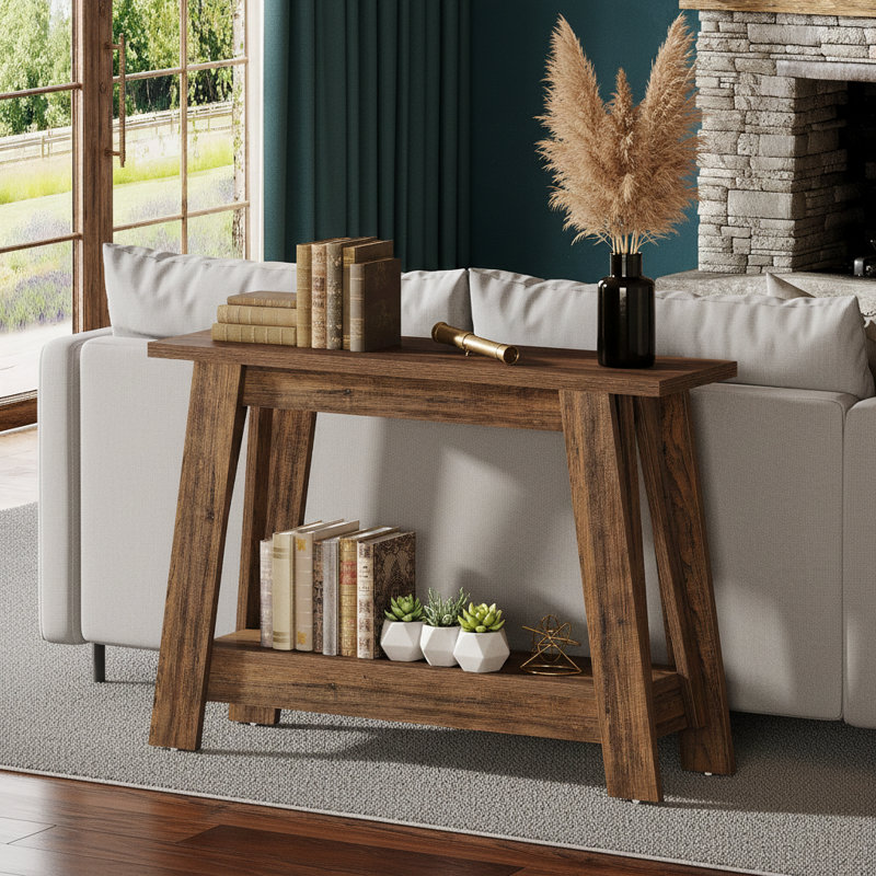 41.3" Console Table, 2-Tier Farmhouse Sofa Entryway Table with Storage