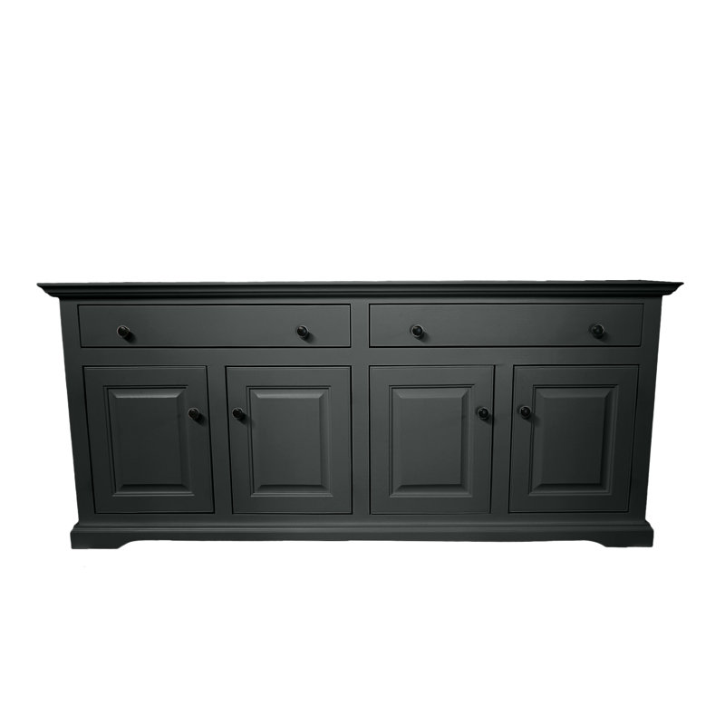 Savannah Solid Wood Traditional Sideboard Buffet, Iron Ore, 31" H x 80" W x 18" D