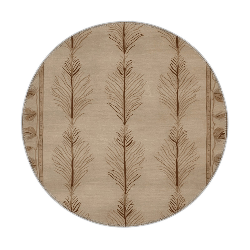 Tapis d'intérieur et d'extérieur brun français, Rond 5 pi