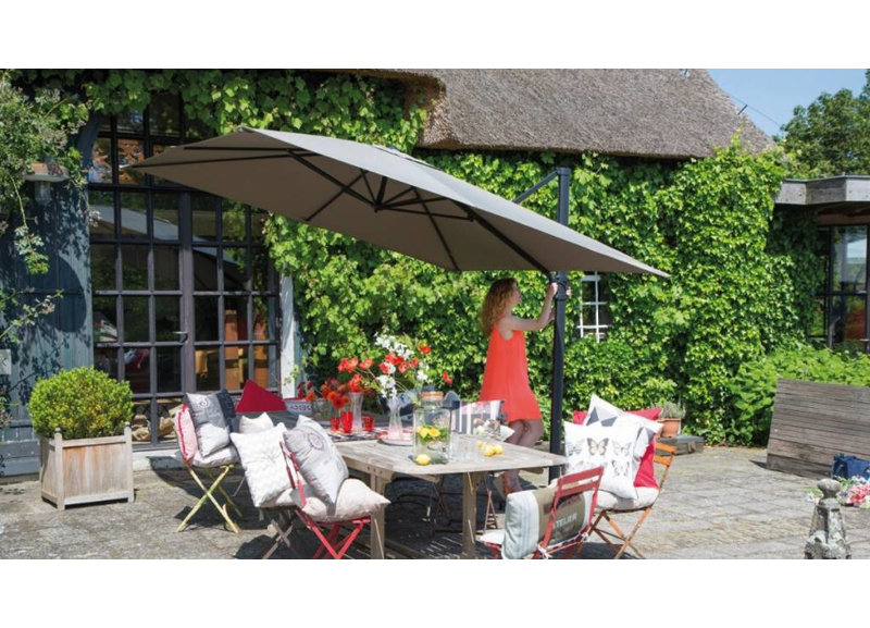 Fareham Tilt Cantilever Parasol, Dark Grey, 270" H x 250" W x 250" D