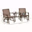 Fauteuil oscillant d'extérieur Outsunny avec table basse, causeuse pivotante à 2 places pour la cour et le jardin, tissu respirant Sling-1414871417