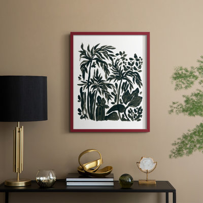 Encre Jungle III, reproduction encadrée - bois massif