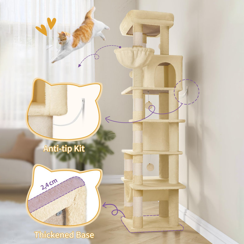 170cm H Cat Tree, Beige