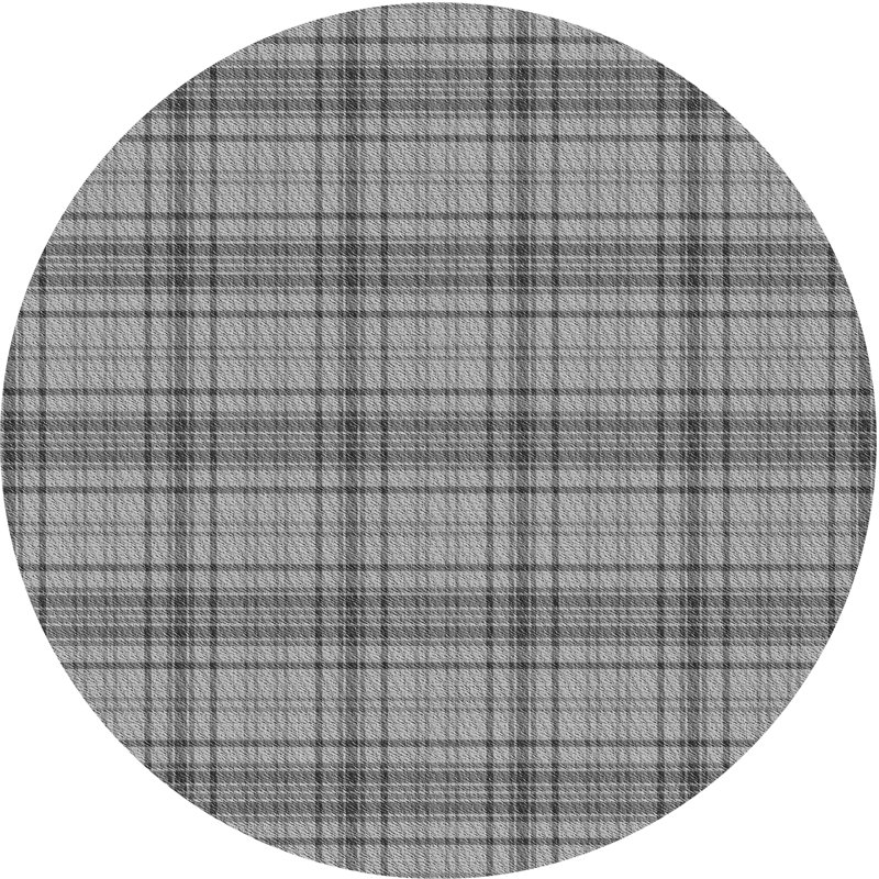 Tapis gris en laine écossais, Rond 6 pi