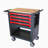 4 DRAWERS MULTIFUNCTIONAL TOOL CART WITH WHEELS AND WOODEN TOP
